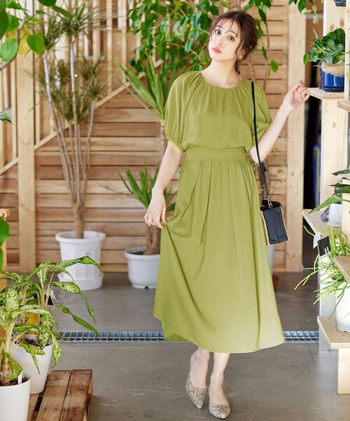 Tiaclasse ワンピース 「洗える」麻調ギャザーワンピース : ZOZOTOWN