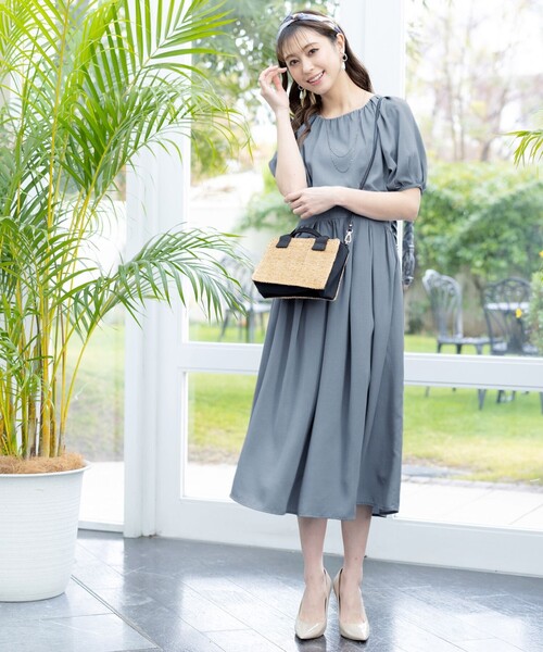 Tiaclasse ワンピース 「洗える」麻調ギャザーワンピース : ZOZOTOWN