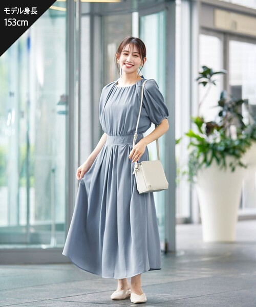 Tiaclasse ワンピース 「洗える」麻調ギャザーワンピース : ZOZOTOWN