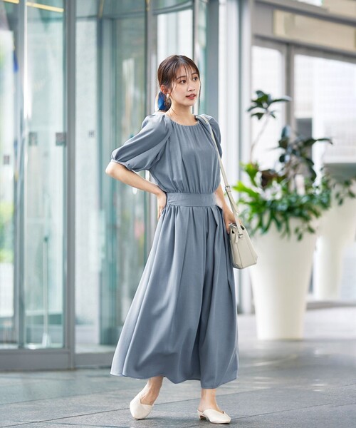 Tiaclasse ワンピース 「洗える」麻調ギャザーワンピース : ZOZOTOWN