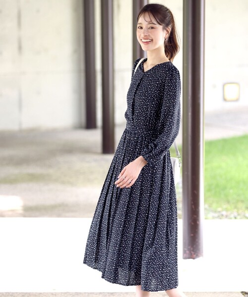 Tiaclasse ワンピース パプスリーブプリーツワンピース : ZOZOTOWN