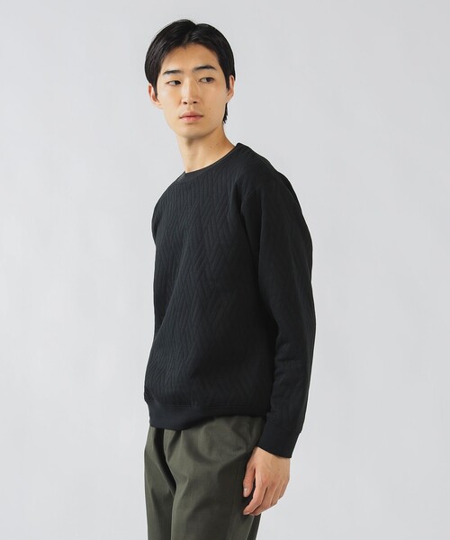 BEAMS HEART トレーナー スウェット ジオメトリック キルト クルー