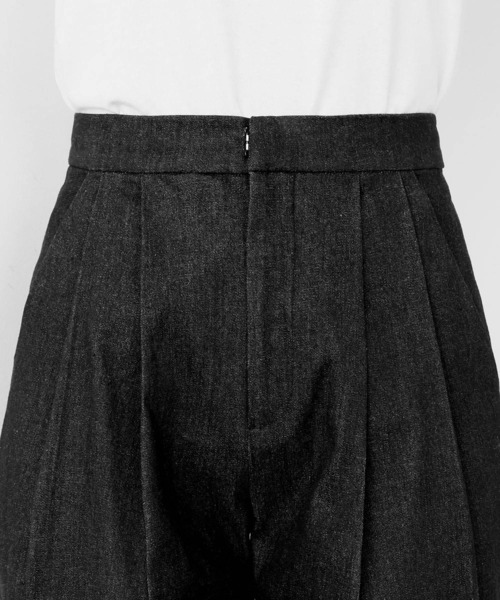 センタープレステーパードデニムパンツ♡新品タグ付き ELFRANK ジーンズ デニム デニムパンツ ツータックセンター