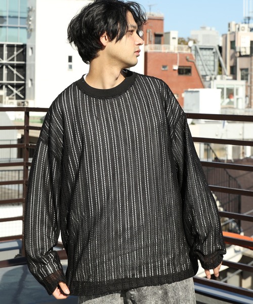 Tシャツ メッシュ L ステッチデザインポケットTシャツ｜MEN｜251HSB80-382E｜AZUL BY