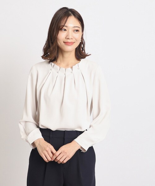 grove ブラウス シャツ アクセサリーいらずの華やかブラウス