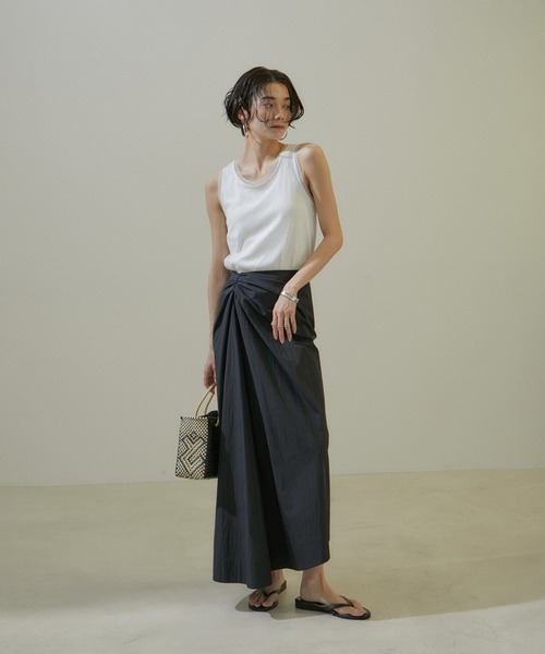 SALON adam et ropé サロンアダムエロペ シルクリネンスカート SALON adam et ropé(サロン アダム エ ロペ) / シルクリネン