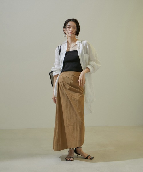 【アダムエロペ】アシメトリースカート SALON adam et rope' スカート アシンメトリードレープスカート