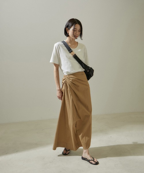 SALON アシンメトリードレープスカート【新品/洗える】 サロン アダム エ ロペ SALON adam et rope' アシンメトリー