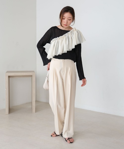 BAB（バブ） ブラウス シャツ シフォン楊柳ブラウス レディース