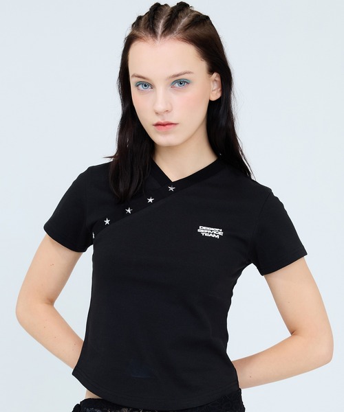 [LUVISTRUE]★24SS★韓国人気★RT V NECK TEE LUVISTRUE tシャツ RT V NECK TEE レディース : ZOZOTOWN Yahoo