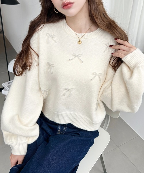 【美品】❤️Christian Diorリボンパール付白ニットMサイズ❤️ DIOR | DIOR Fashion JA| ファッション＆アクセサリー｜ディオール公式