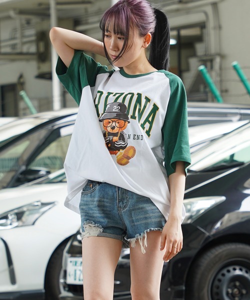 TEMPEST ハンビン　サイン入り　Tシャツ　LLサイズ　ドンキ 大きいサイズ レディース ワッペンコットンTシャツ cros-130267