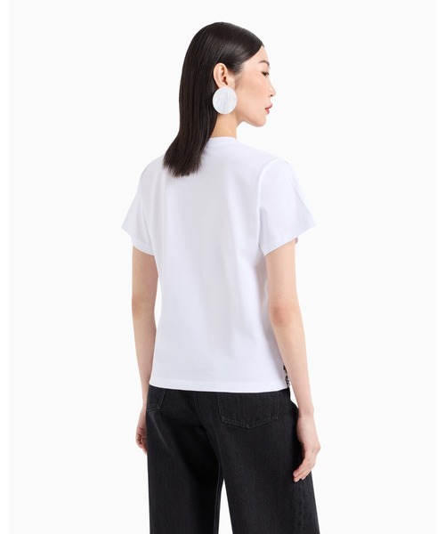 tシャツ 「エンポリオ アルマーニ」ASV Tシャツ オーガニックジャージー オールオーバー スタープリント レディース EMPORIO ARMANI tシャツ 「エンポリオ アルマーニ」ASV Tシャツ