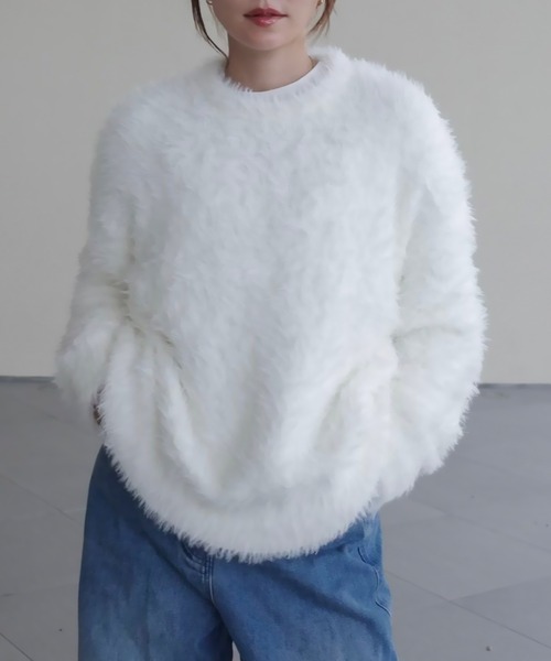ニット セーター 「hideka select」シャギーラメオーバーニット レディース HEILIS ニット セーター 「hideka select」フェザータッチプル