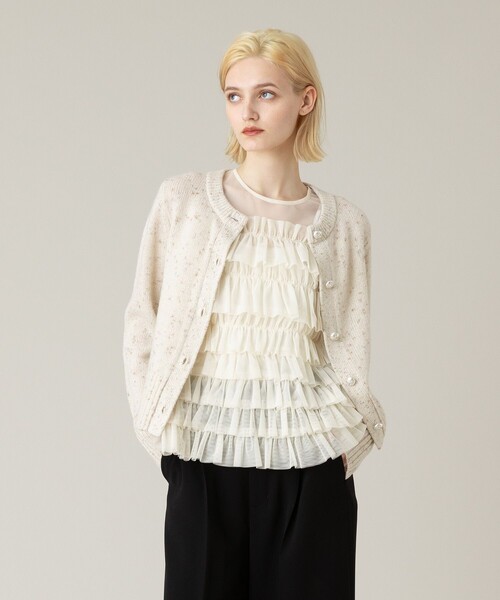★専用★LOULOU WILLOUGHBY フラワーレースジャガードカーディガン LOULOU WILLOUGHBY】フラワーレーシージャガードカーディガン