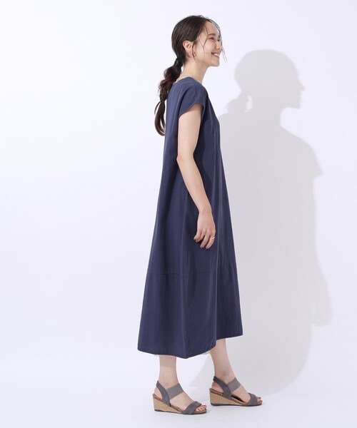 ❤遊民❤ジャンスカコクーンシルエットワンピース/ゆったりファッション SHOO・LA・RUE ワンピース 「洗える」コクーンシルエット