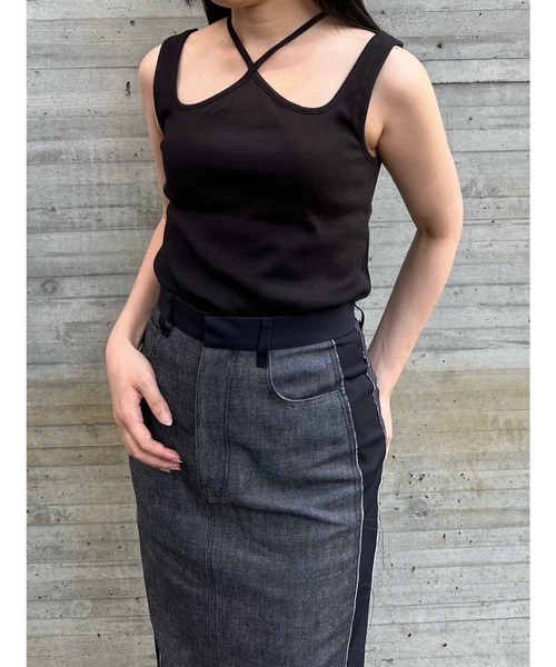 タンクトップ ノースリーブ カットアウトカップ付きタンク レディース Lace Ladies タンクトップ ノースリーブ サイド ギャザー カット
