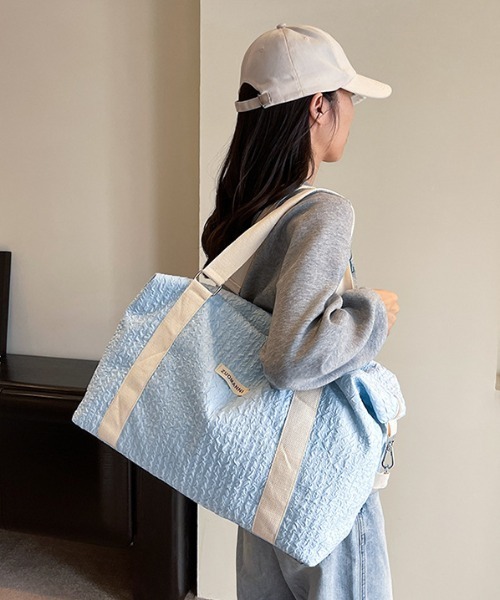 ぱーる　ボストンバッグ　アイボリー、ブルー BOSTONBAG ボストンバッグ – TO&FRO 軽さをもってでかけよう。