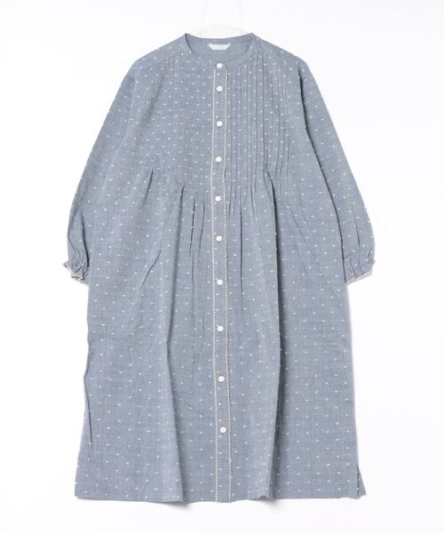 KID BLUE キッドブルー ガーゼパイルドット 七部袖パジャマネイビー上下 KID BLUE（キッドブルー） パジャマ ルームウェア -オーガニックドビー