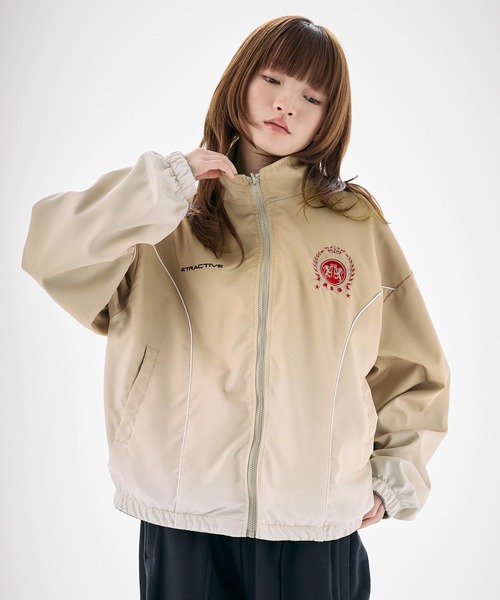 ブルゾン アウター ナイロン フリース リバーシブルドローコード