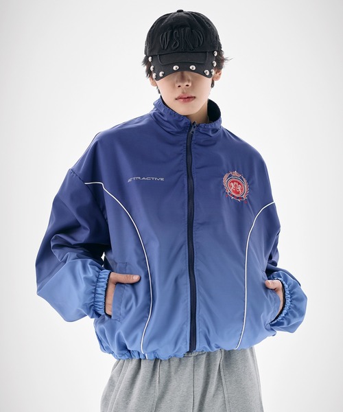 ブルゾン アウター ナイロン フリース リバーシブルドローコード