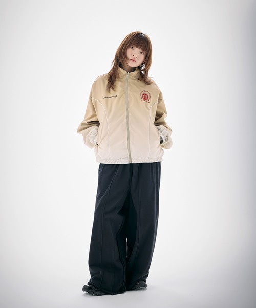 ブルゾン アウター ナイロン フリース リバーシブルドローコード