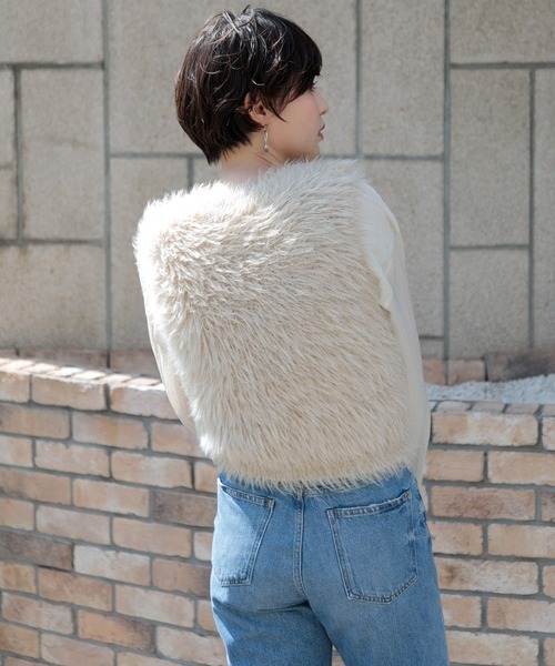 AMERICAN RAG CIE ニット セーター フェザーVネックニットベスト