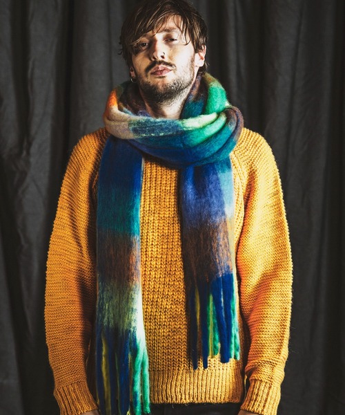 YOKE ヨーク　モヘヤ　ウール　マフラー　ストール　シャギー　マルチカラー YOKE ヨークモヘヤウールマフラーストールシャギーマルチカラー