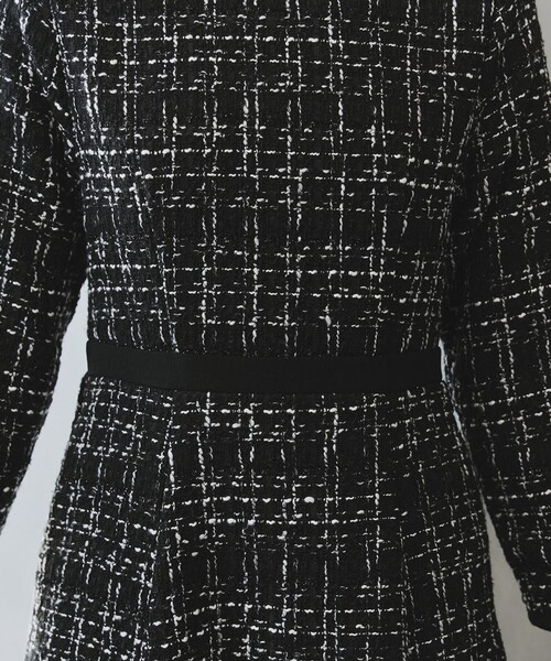 Tiaclasse ワンピース 配色ツイードワンピース : ZOZOTOWN Yahoo!店