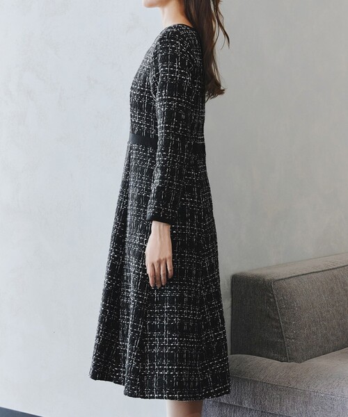 Tiaclasse ワンピース 配色ツイードワンピース : ZOZOTOWN Yahoo!店