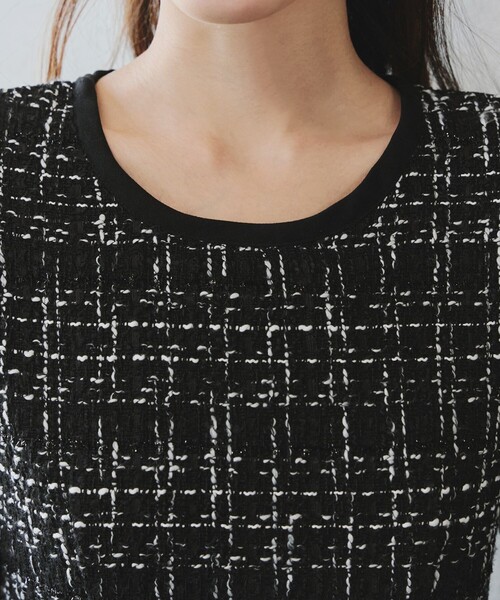 Tiaclasse ワンピース 配色ツイードワンピース : ZOZOTOWN Yahoo!店