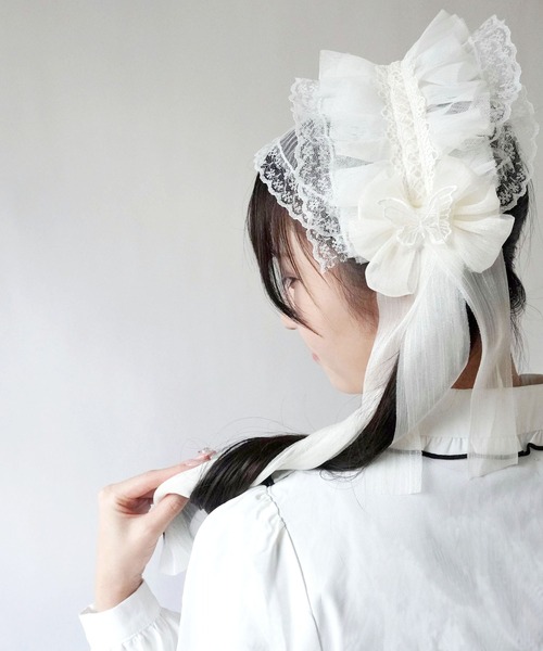 リボンレースヘッドドレス リボンレース ヘッドドレス（バレッタ/ヘアクリップ）｜SPINNS
