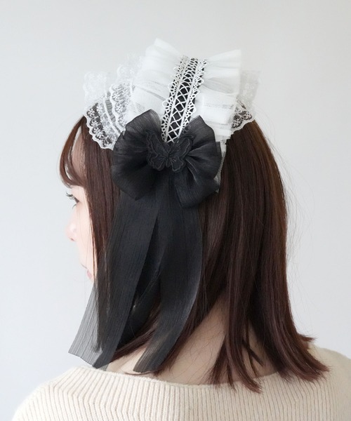 リボンレースヘッドドレス SPINNS 合皮リボンレースヘッドドレス : ZOZOTOWN Yahoo!店