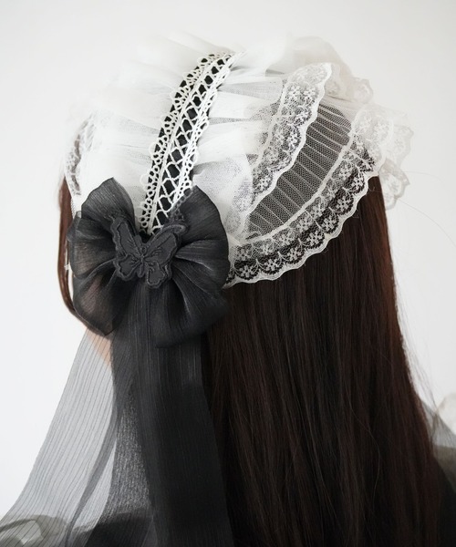 リボンレースヘッドドレス SPINNS 合皮リボンレースヘッドドレス : ZOZOTOWN Yahoo!店