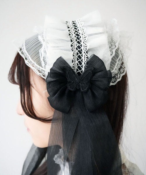 リボンレースヘッドドレス SPINNS 合皮リボンレースヘッドドレス : ZOZOTOWN Yahoo!店