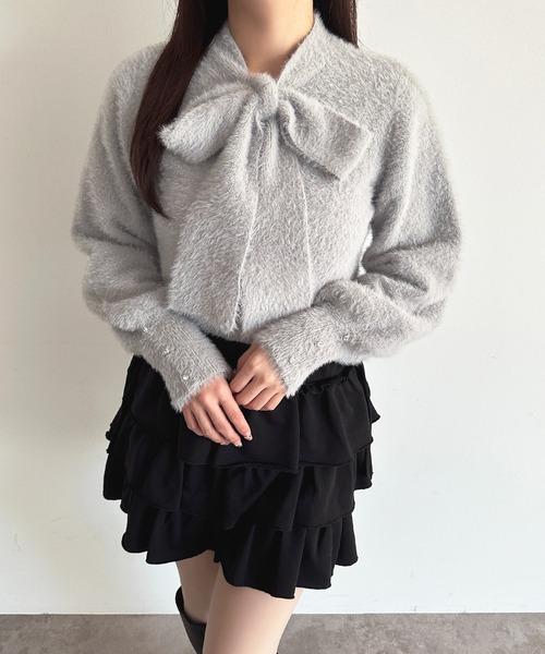 apres jour ニット セーター シャギーリボンニット「ZOZOTOWN限定 