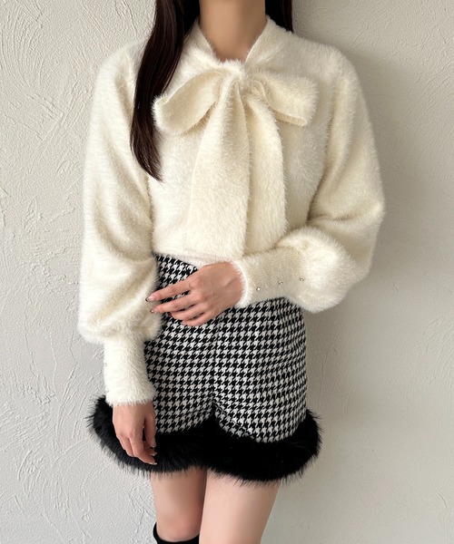 apres jour ニット セーター シャギーリボンニット「ZOZOTOWN限定 