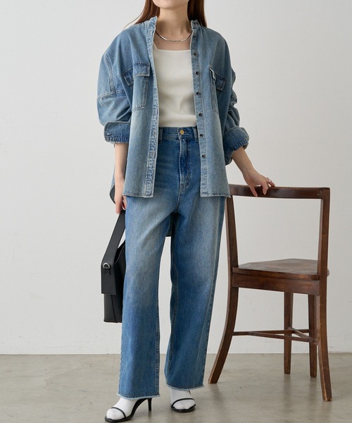 新品　縦ストレッチ足長　デニムパンツ　36 ライトブルー　ピュアルセシン pual ce cin パンツ デニム ジーンズ 縦ストレッチ足長デニム
