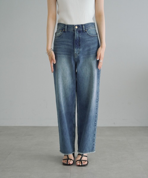 新品　縦ストレッチ足長　デニムパンツ　36 ライトブルー　ピュアルセシン pual ce cin パンツ デニム ジーンズ 縦ストレッチ足長デニム