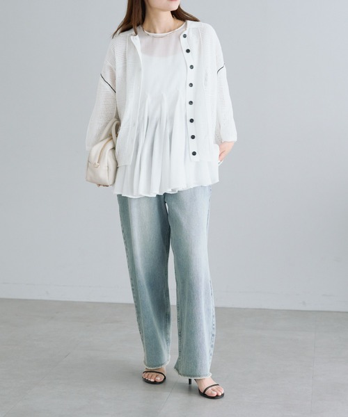 新品　縦ストレッチ足長　デニムパンツ　36 ライトブルー　ピュアルセシン pual ce cin パンツ デニム ジーンズ 縦ストレッチ足長デニム
