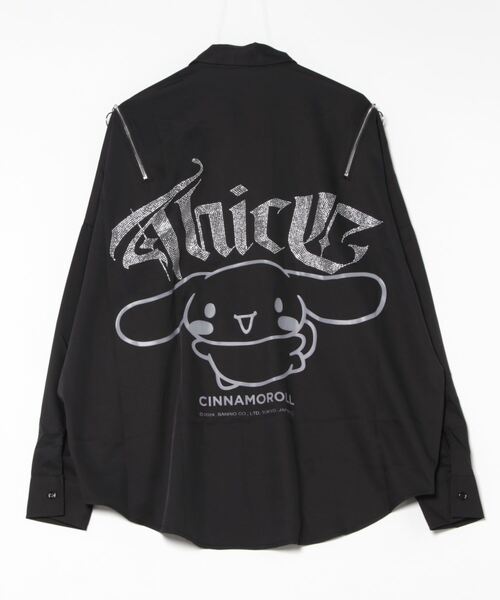 PSYNYXX ブラウス シャツ シナモン×THICCラインストーンロゴコラボ