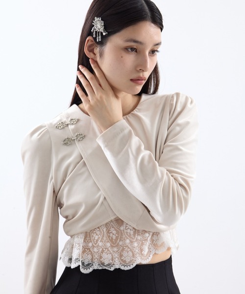 ヘアクリップ 「tanakadaisuke/タナカダイスケ」crystal hair clip