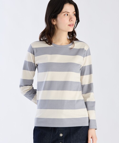 【新品】アニエスベー 長袖 ボーダーカットソー agnes b.（アニエスベー） tシャツ 細ボーダー コットン 長袖 Tシャツ