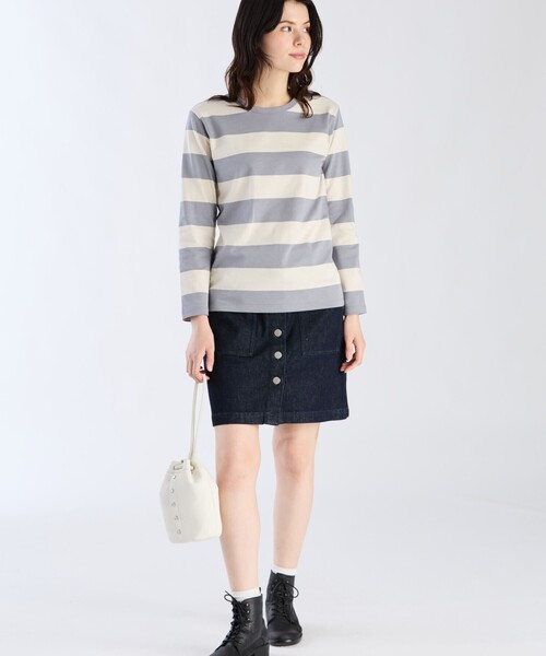 agnes b.（アニエスベー） tシャツ 太ボーダー コットン 長袖Tシャツ