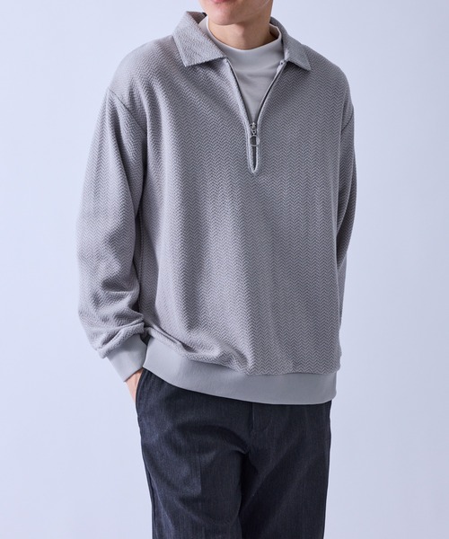 LE CERCLE par rope' トレーナー スウェット 変化編みジップアップポロ