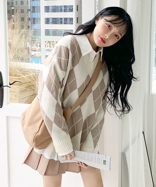 「SONA」 「MYMYT＆MONOCODE」長袖ニット FREE ライトブラウン レディース_画像4