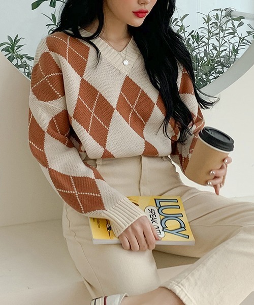 「SONA」 「MYMYT＆MONOCODE」長袖ニット FREE ライトブラウン レディース_画像9