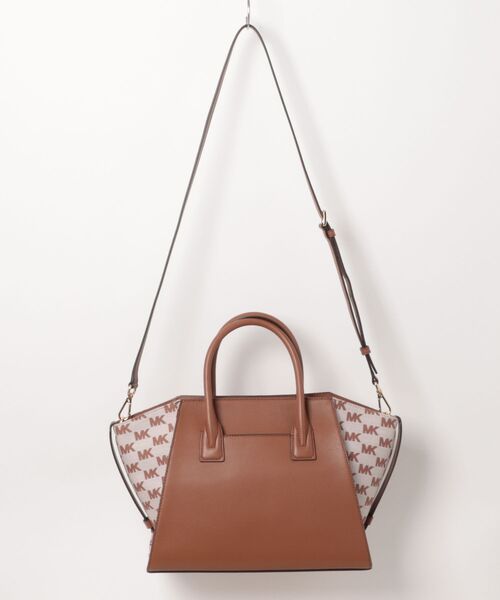 MICHAEL KORS ハンドバッグ AVRIL レザー ＆ ロゴ ジャカード