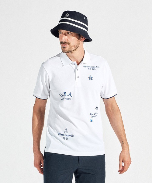 Munsingwear サンスクリーン フィラシス 飛び刺繍 半袖ポロシャツ　М Munsingwear（マンシングウェア） ポロシャツ サンスクリーンフィラ