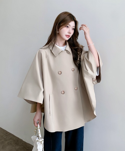 コート アウター オーバーサイズ トレンチポンチョコート レディース